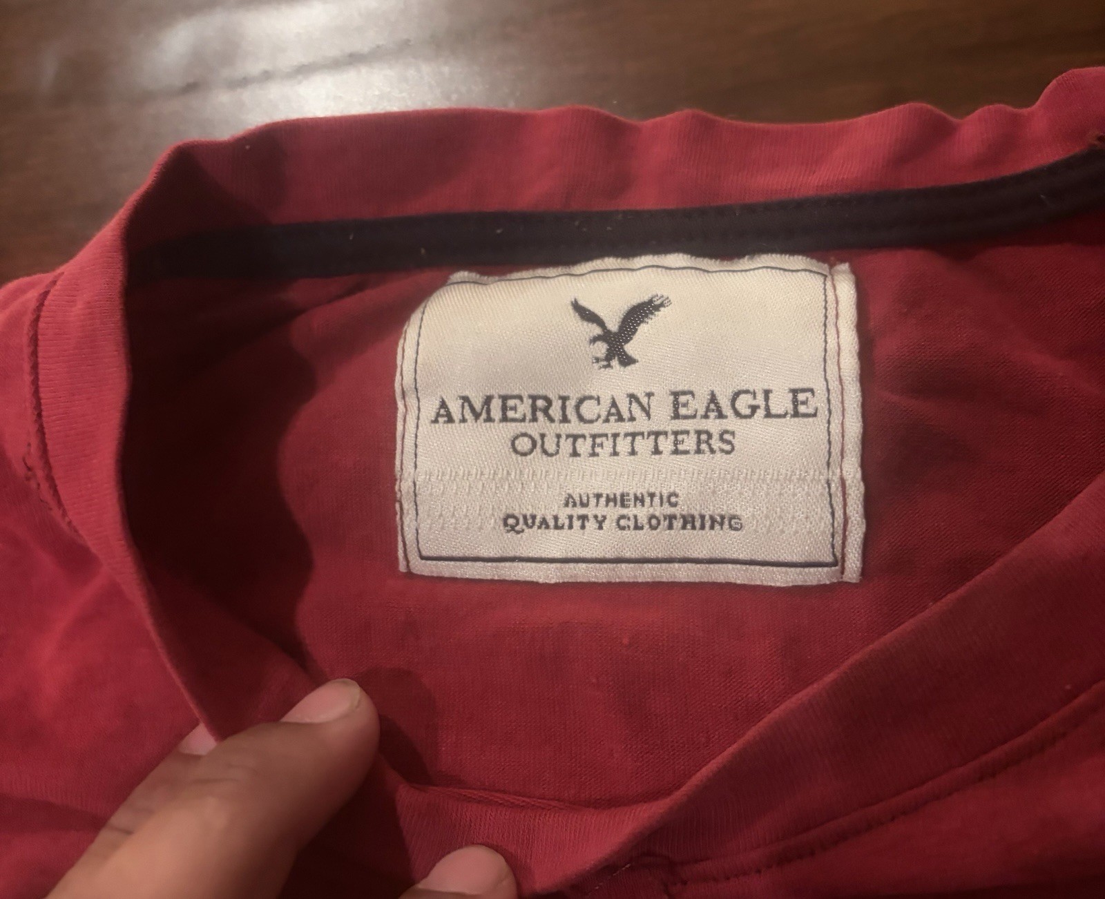Y2K Red American Eagle Long Sleeve Shirt With Eagle Graphic gallery