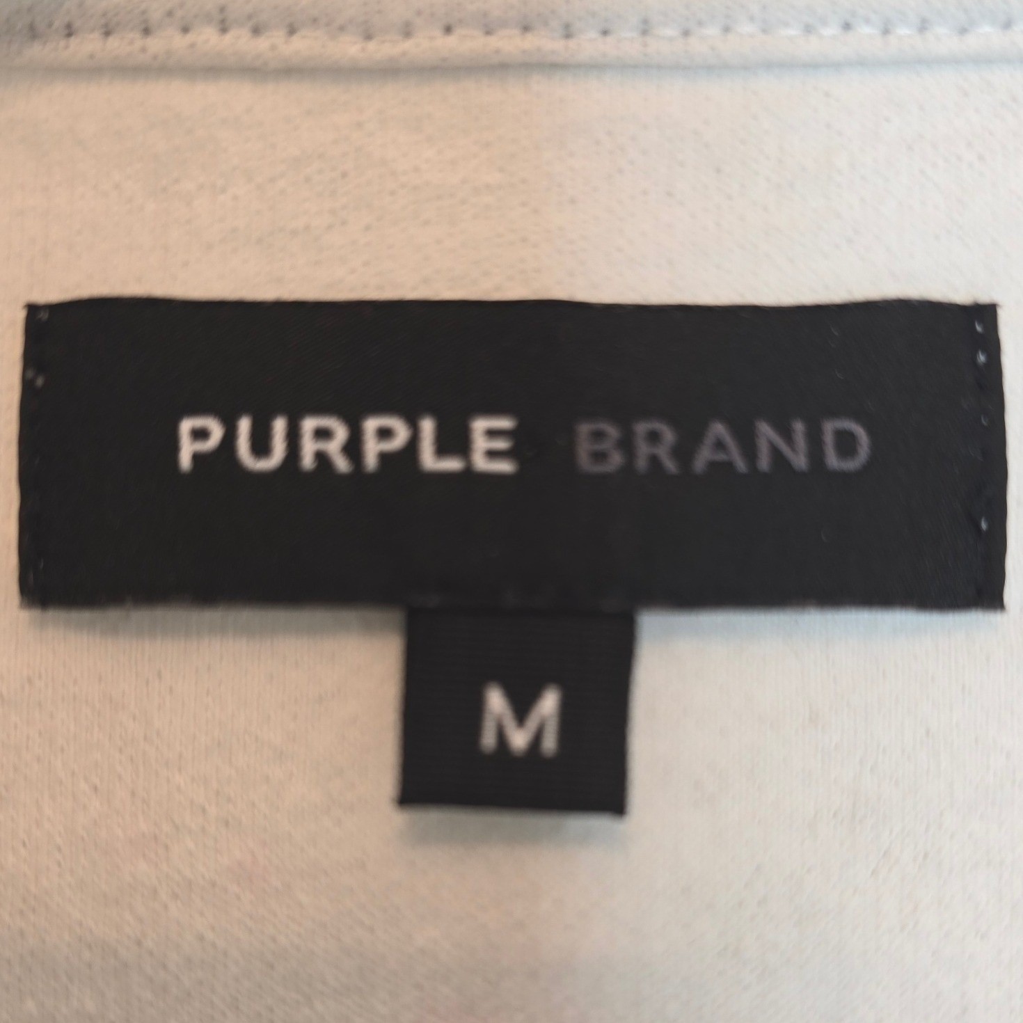 PURPLE BRAND T-Shirt Mens Medium Silver-Effect Textured Knit Logo Tee Streetwear gallery