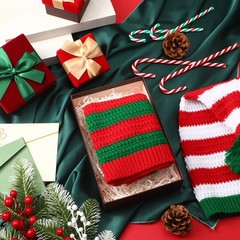 3 Pcs Christmas Knitted Santa Hats, Elf Hat, Crochet Beanie, Adults, Party