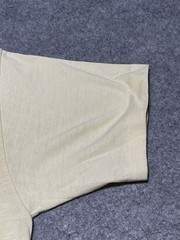 True VIntage Single Stitch THIN Distress Pocket Blank Pale Yellow Shirt Baggy Sm