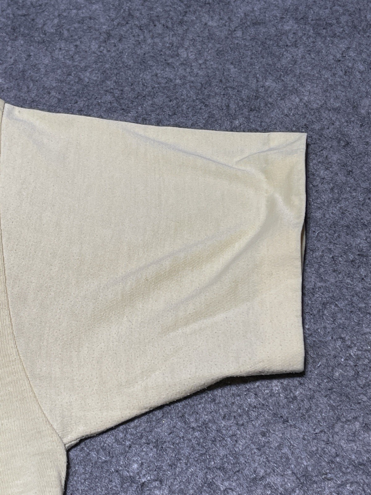 True VIntage Single Stitch THIN Distress Pocket Blank Pale Yellow Shirt Baggy Sm gallery