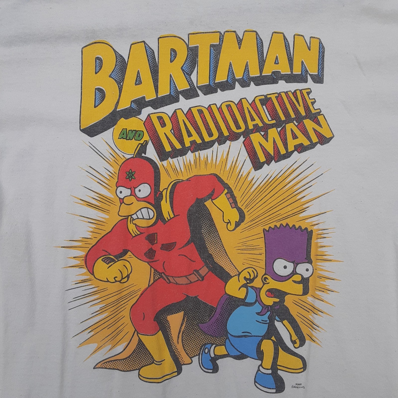 Simpson’s Bartman And Radioactive Man White T Shirt Bart & Homer Mens Large gallery