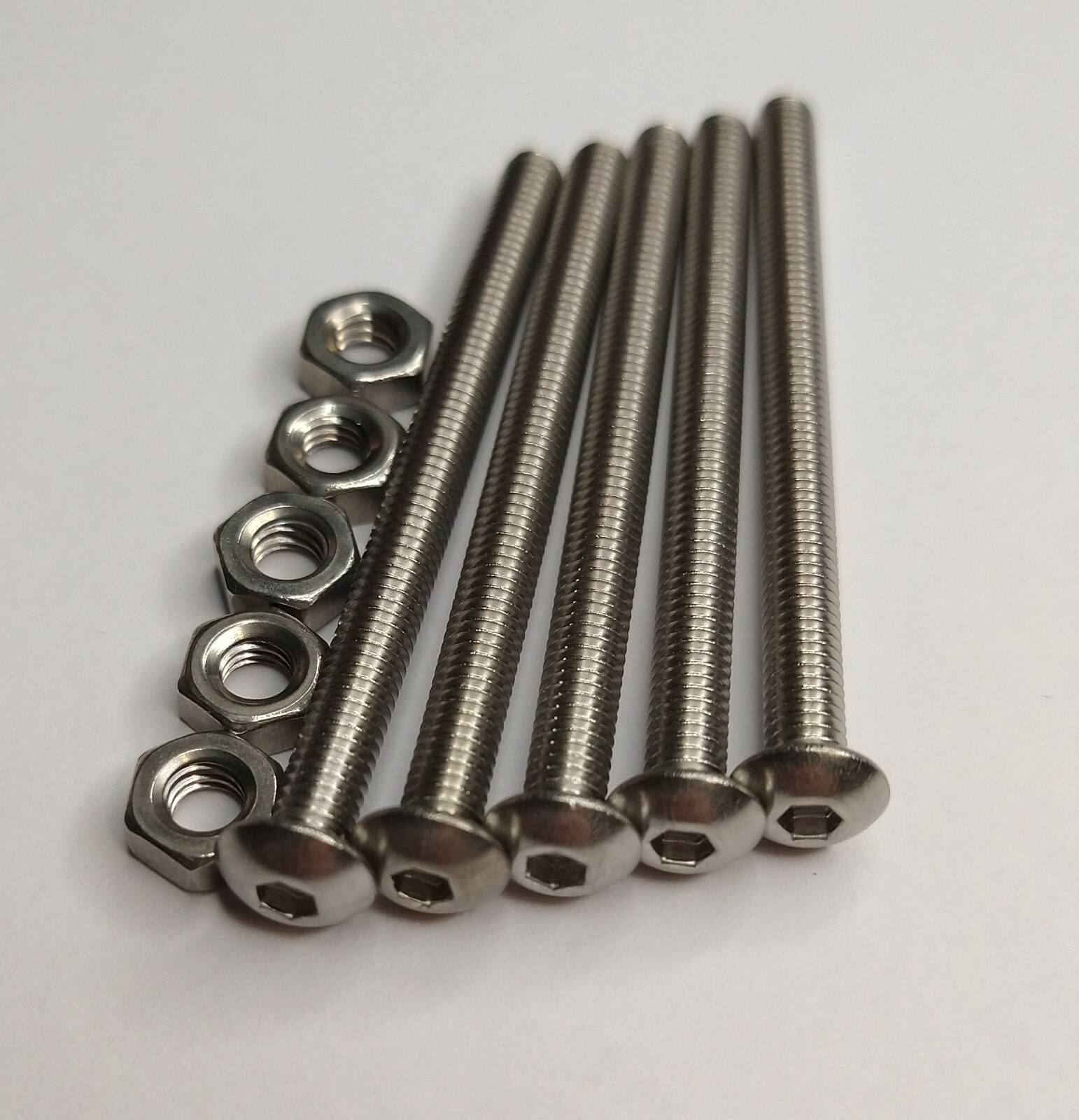 M4 x 50mm WITH NUTS A2 Stainless Steel Button Head Screws Metric ISO7380