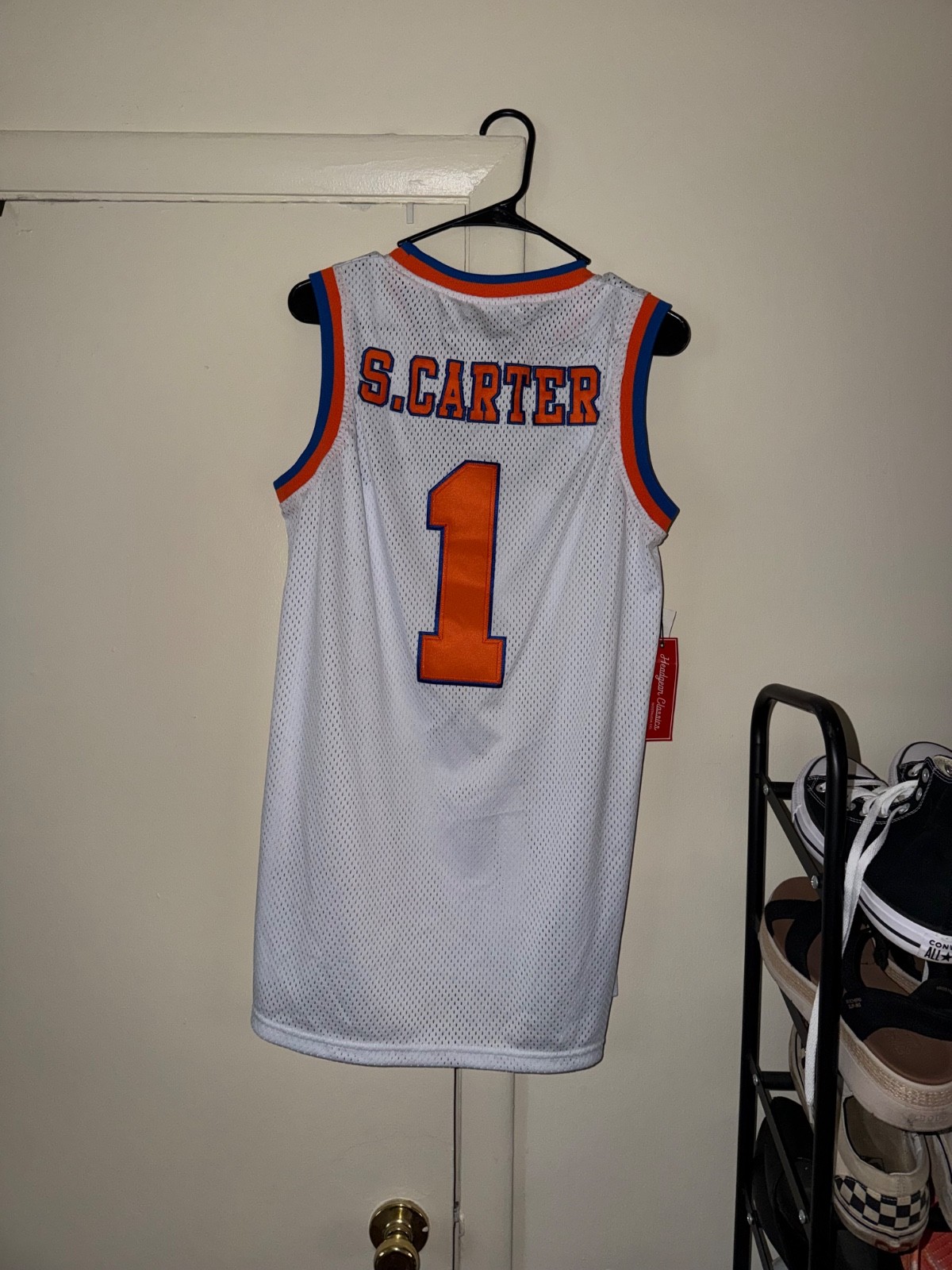 Jay-Z Roc-A-Fella S. Carter #1 White Orange Blue Jersey Knicks Colors NWT gallery