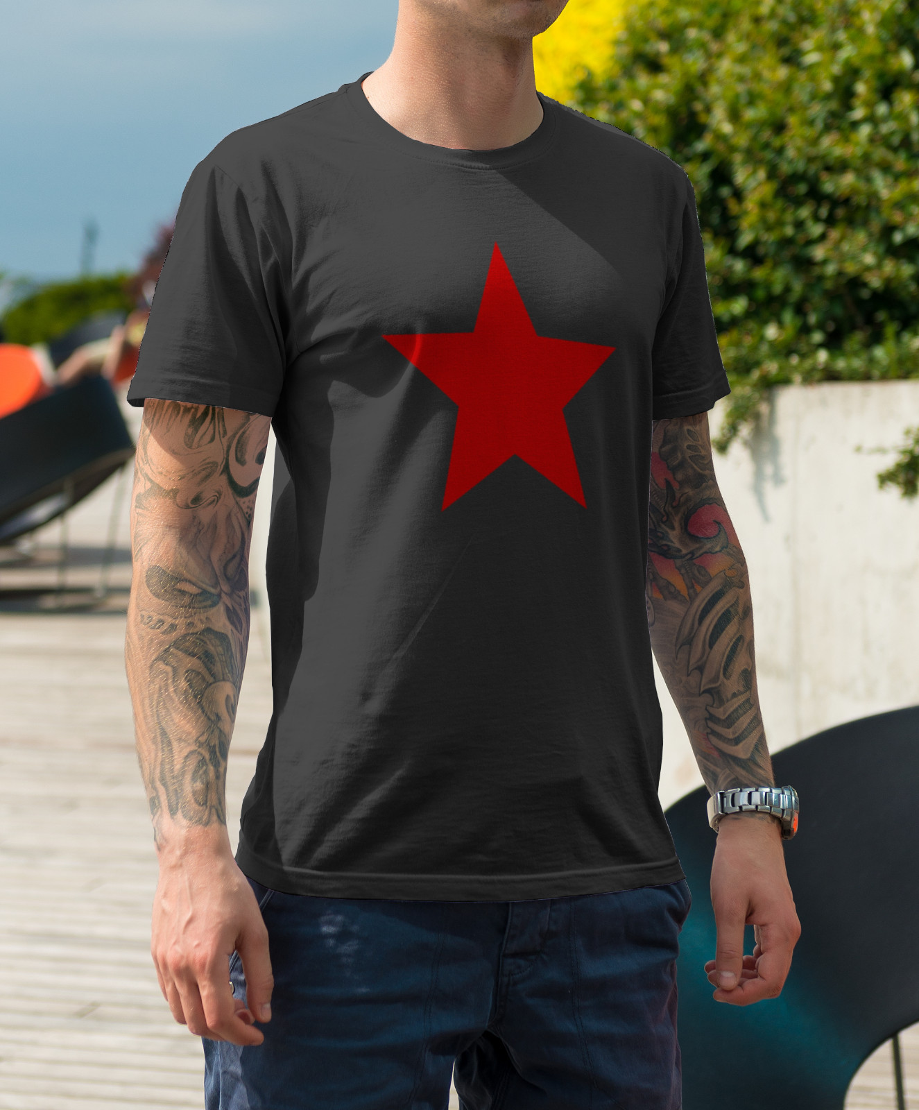 Red Star Socialism Tshirt Communist five-pointed M-XXL USSR Soviet CCCP gallery