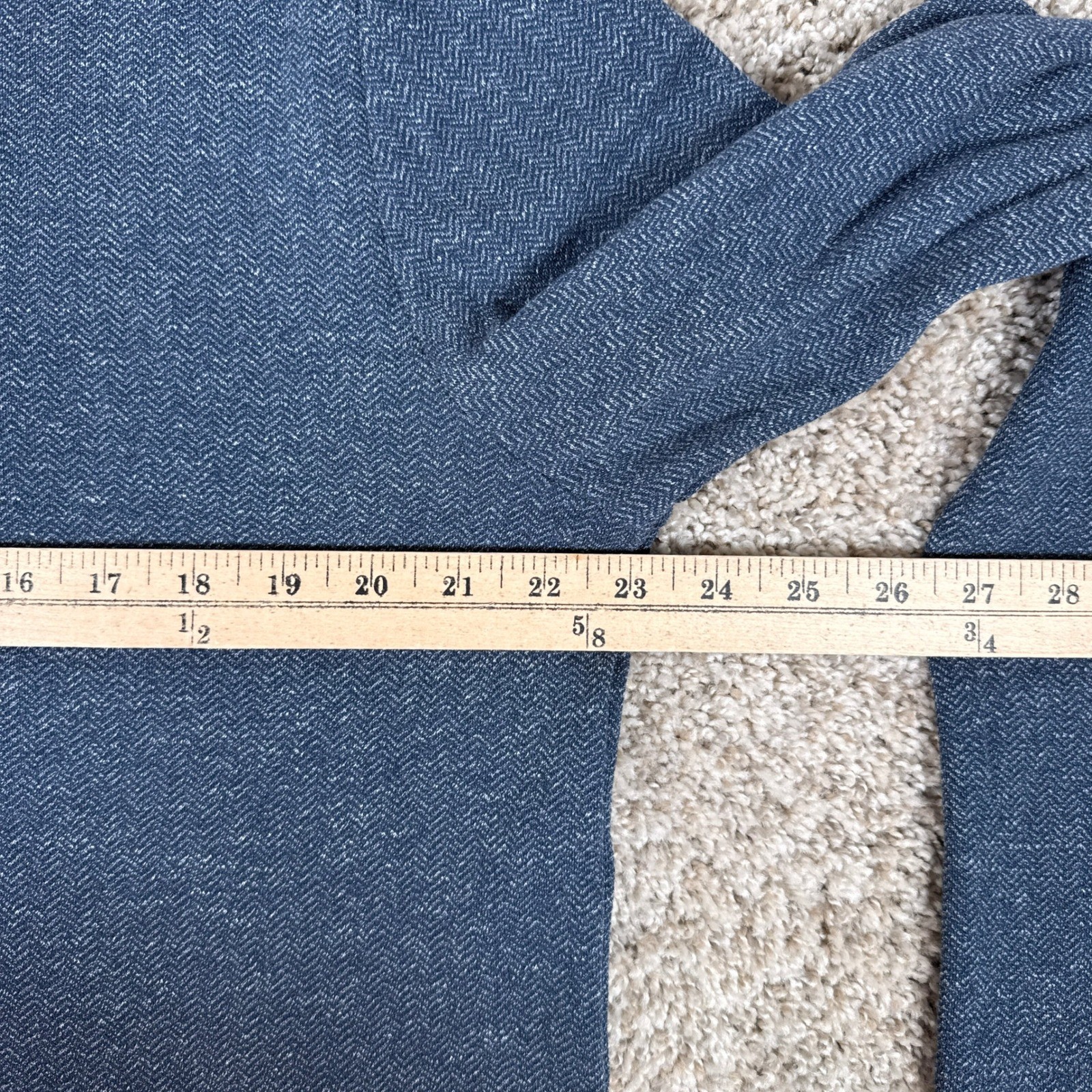 UNTUCKit Shirt Mens Large Navy Blue Herringbone Long Sleeve Casual Henley gallery