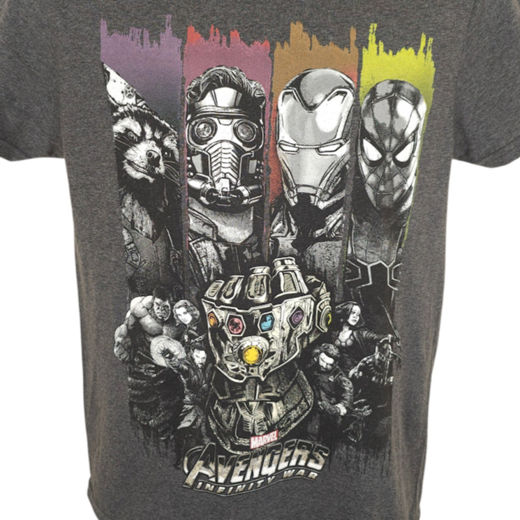 Avengers Infinity War T Shirt Mens Size Small Gray Marvel Comics Movie Tee