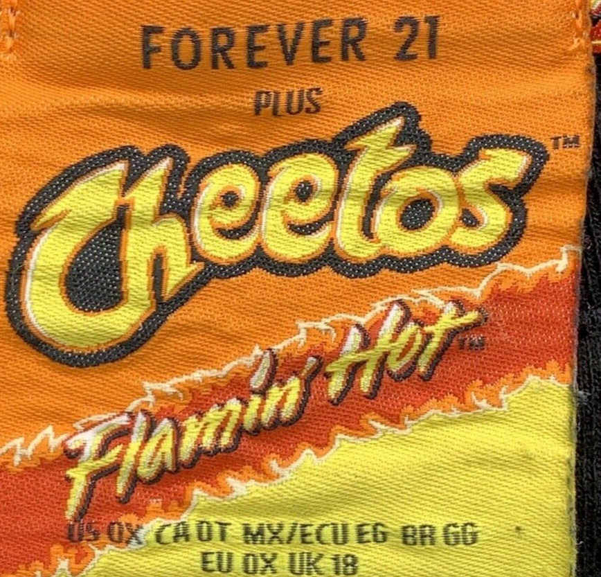 Forever 21 Plus Cheetos Shirt 0X Long Sleeve Flamin Hot Black Graphic Fire gallery