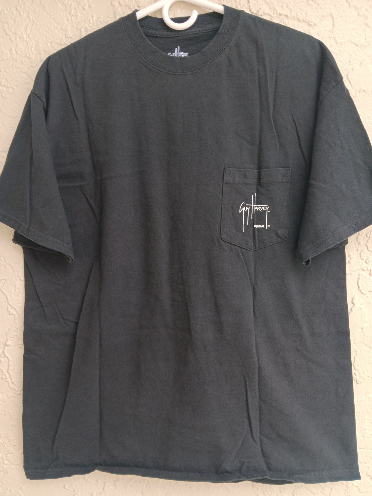 Guy Harvey By AFTCO Bluewater T Shirt Mens Sz XL Graphic Logo Pocket Black Flaw gallery