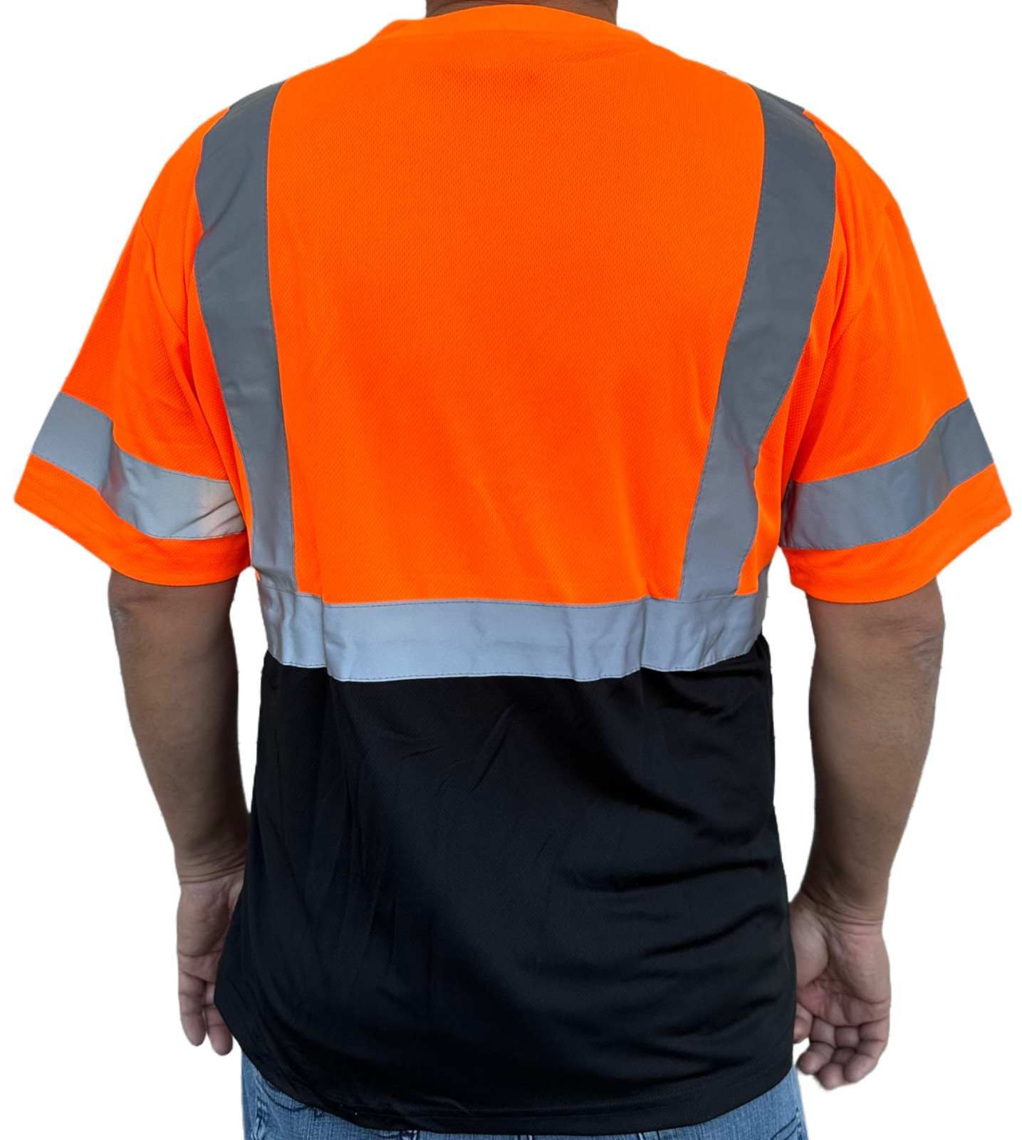 Short Sleeve Orange/Black High Visibility Safety Shirt Choose size gallery