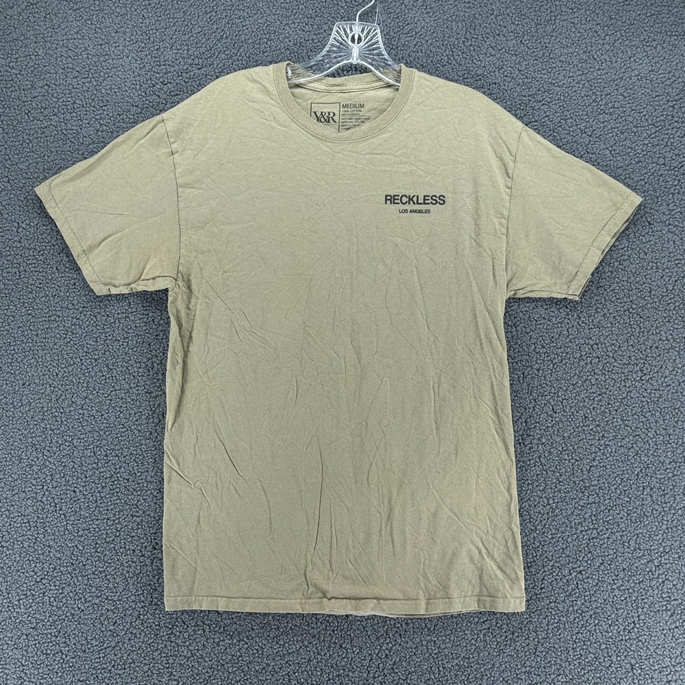 Young & Reckless T-Shirt Mens Medium Brown Graphic Streetwear Los Angeles