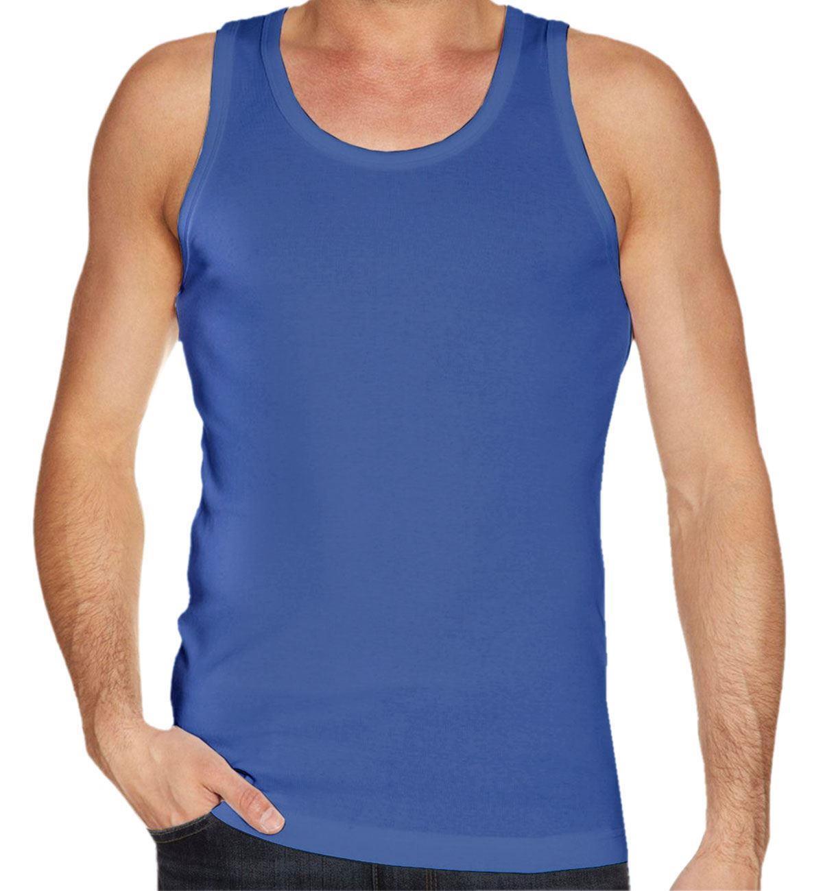 6 Pack Mens Vests 100% Cotton Plain Tank Gym Sports Summer Training Tops S-2XL gallery
