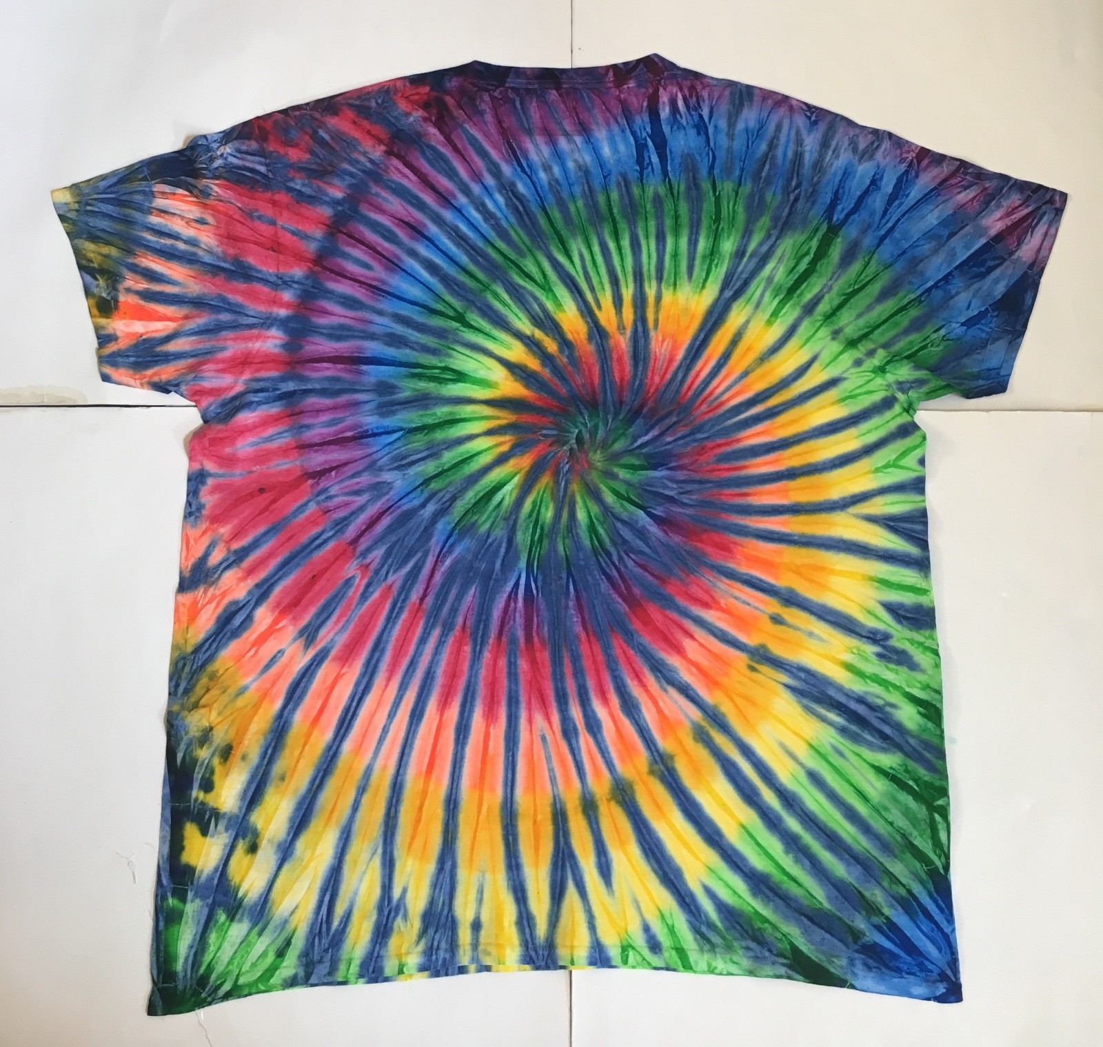 *New* 2XL - Sm Handmade Tie Dye, Spectrum Navy Rainbow, Crew or V-Neck gallery