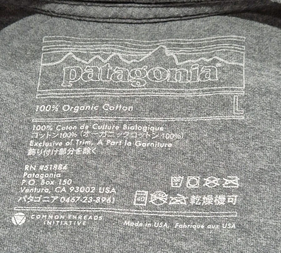 MENS PATAGONIA P-6 LOGO COTTON T-SHIRT SIZE LARGE gallery