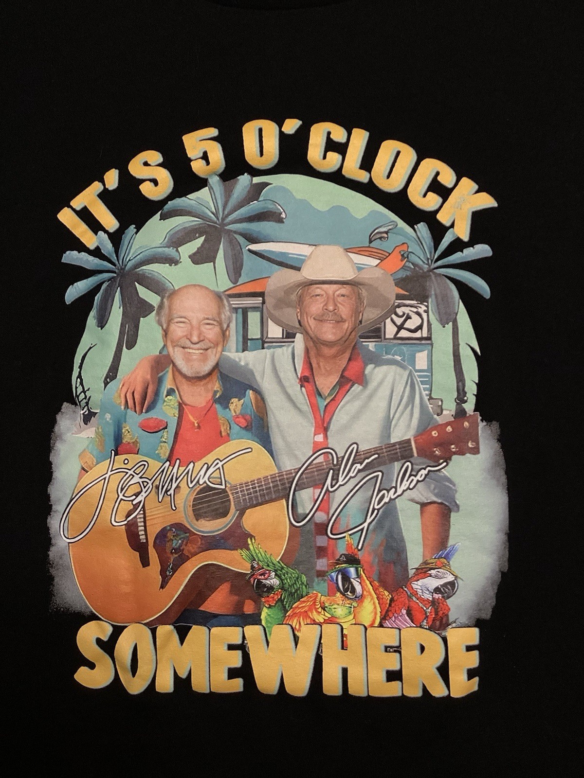 Jimmy Buffett Alan Jackson Shirt Size 2XL Black It’s 5 O’clock Somewhere gallery