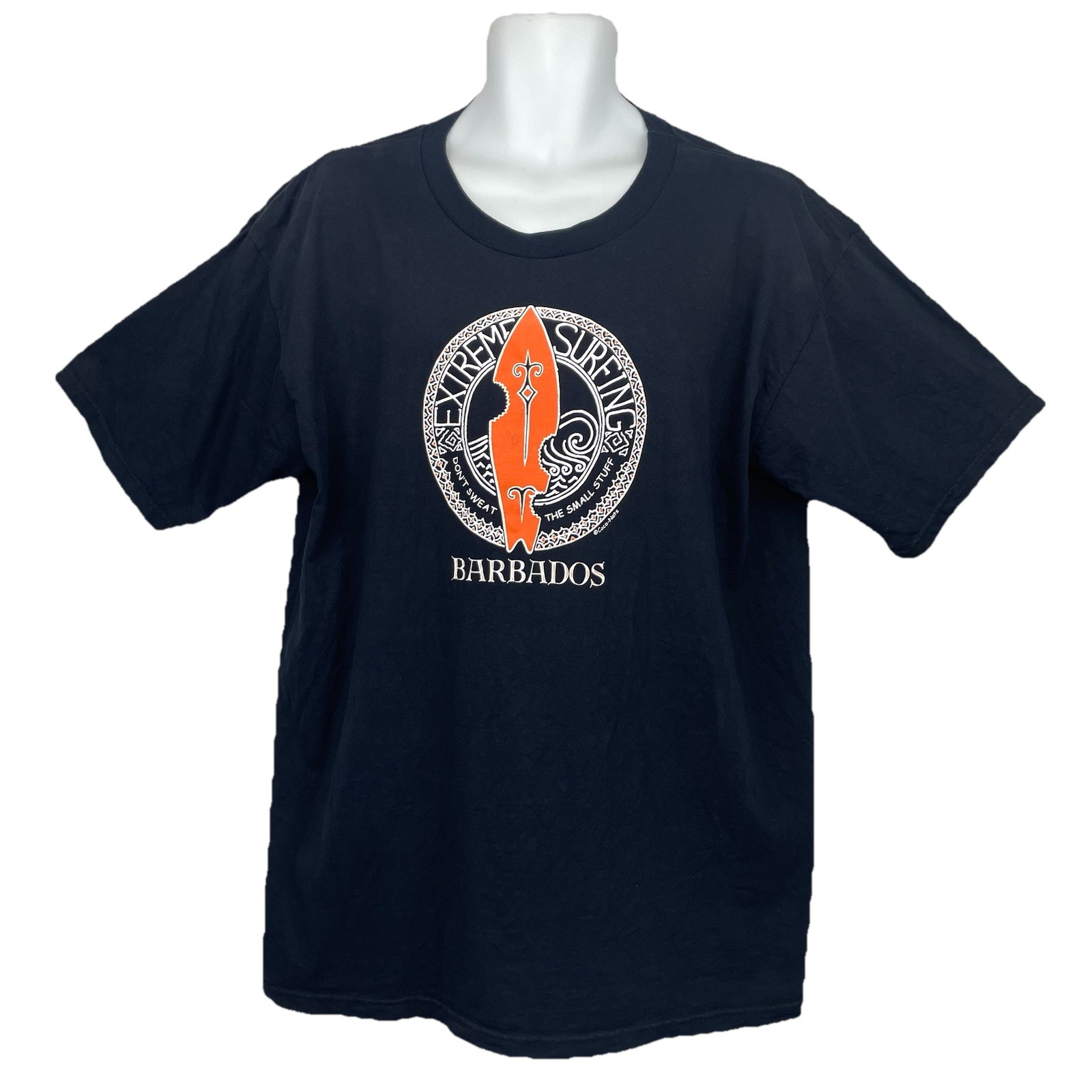 Barbados Surfing T-Shirt/ Men’s (XL) Black 100% Combed Cotton EXTREME SURFING gallery