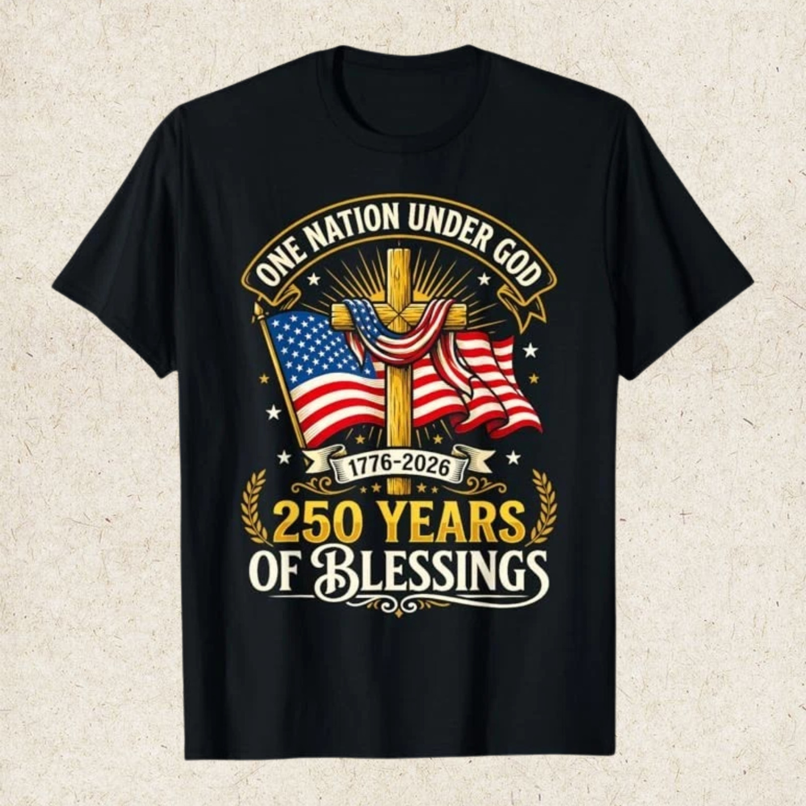 Freedom 250th Anniversary USA Flag Christian God Patriotic T-Shirt gallery