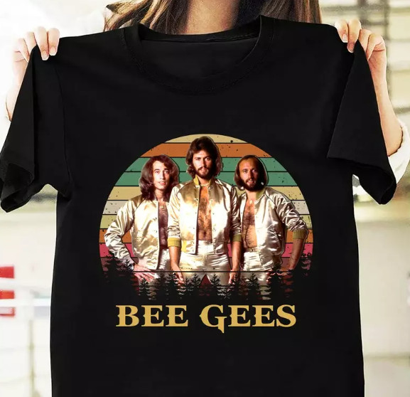 Bee Gees band T-shirt Black Cotton Short Sleeve All Size S-5XL