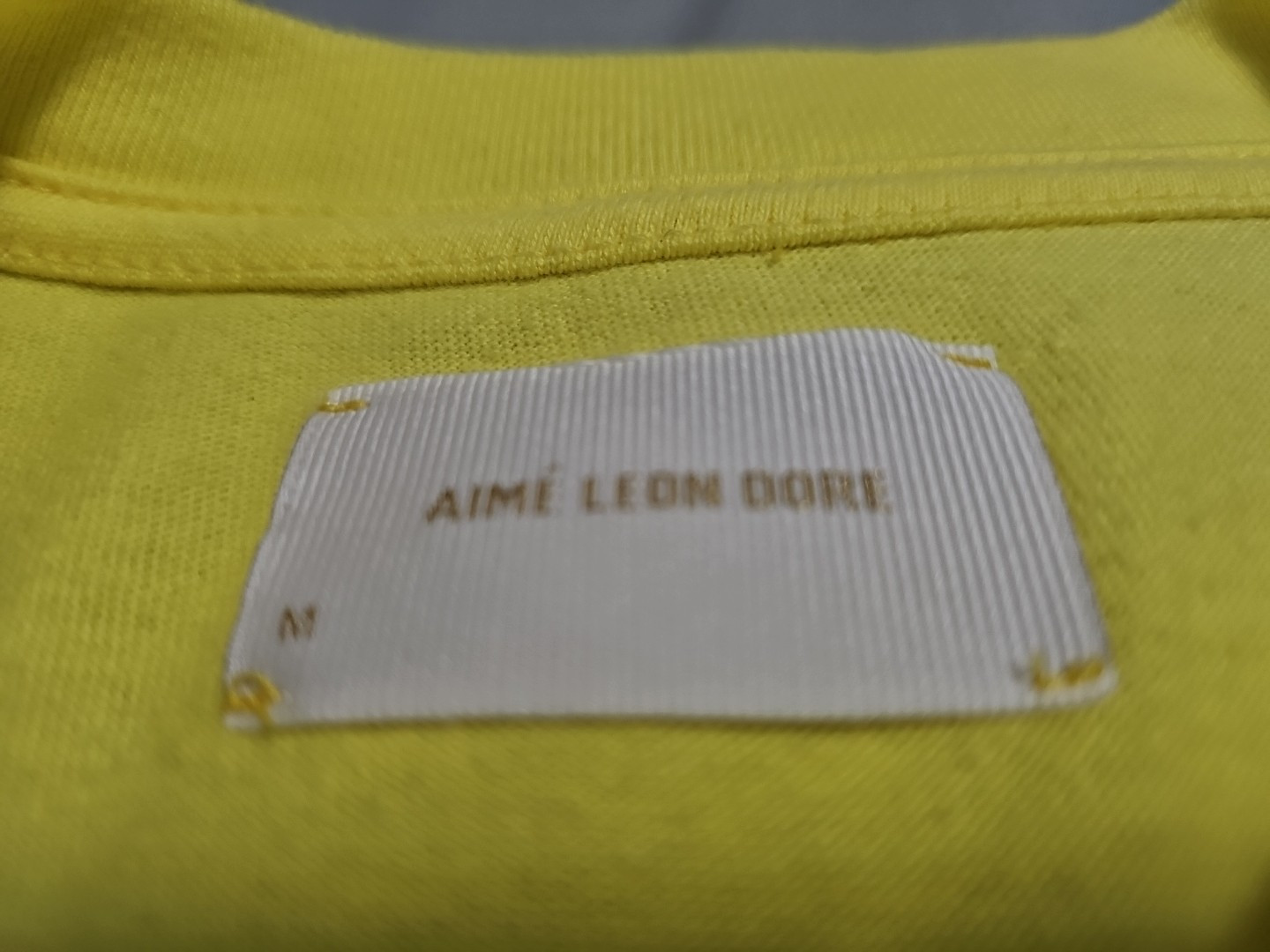 Aime Leon Dore ALD Bright Yellow Minimalist Long Sleeve Pullover Shirt Medium gallery