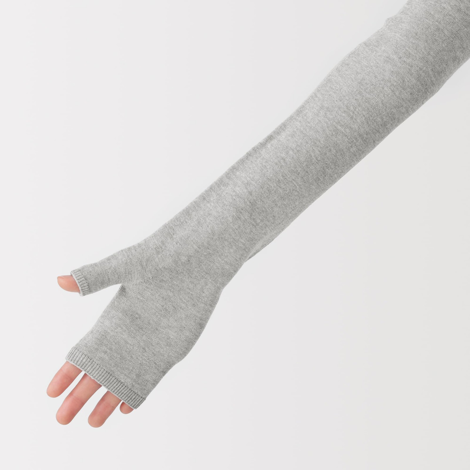 MUJI UV-cut high-twist cotton arm covers, long, unisex, adult, DC0DRA6S, gray, 9 gallery
