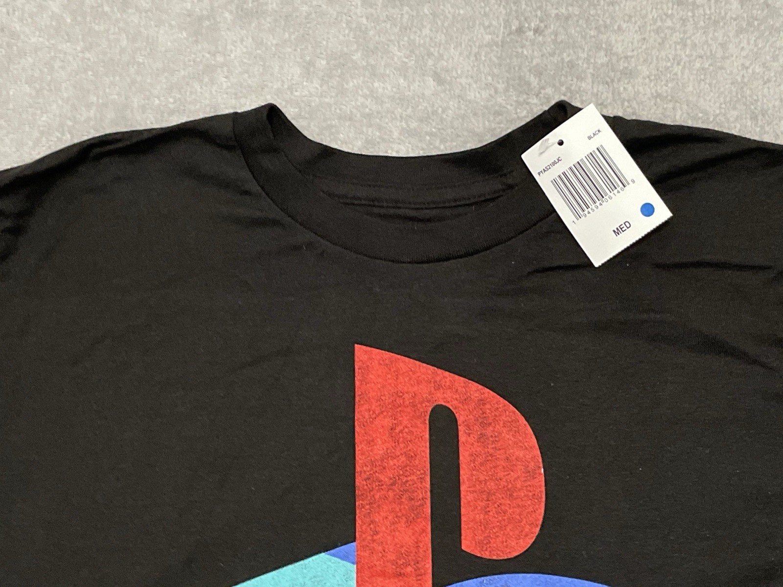Sony PlayStation Classic Logo Ripple Junction T-Shirt Men's M Medium Black New gallery