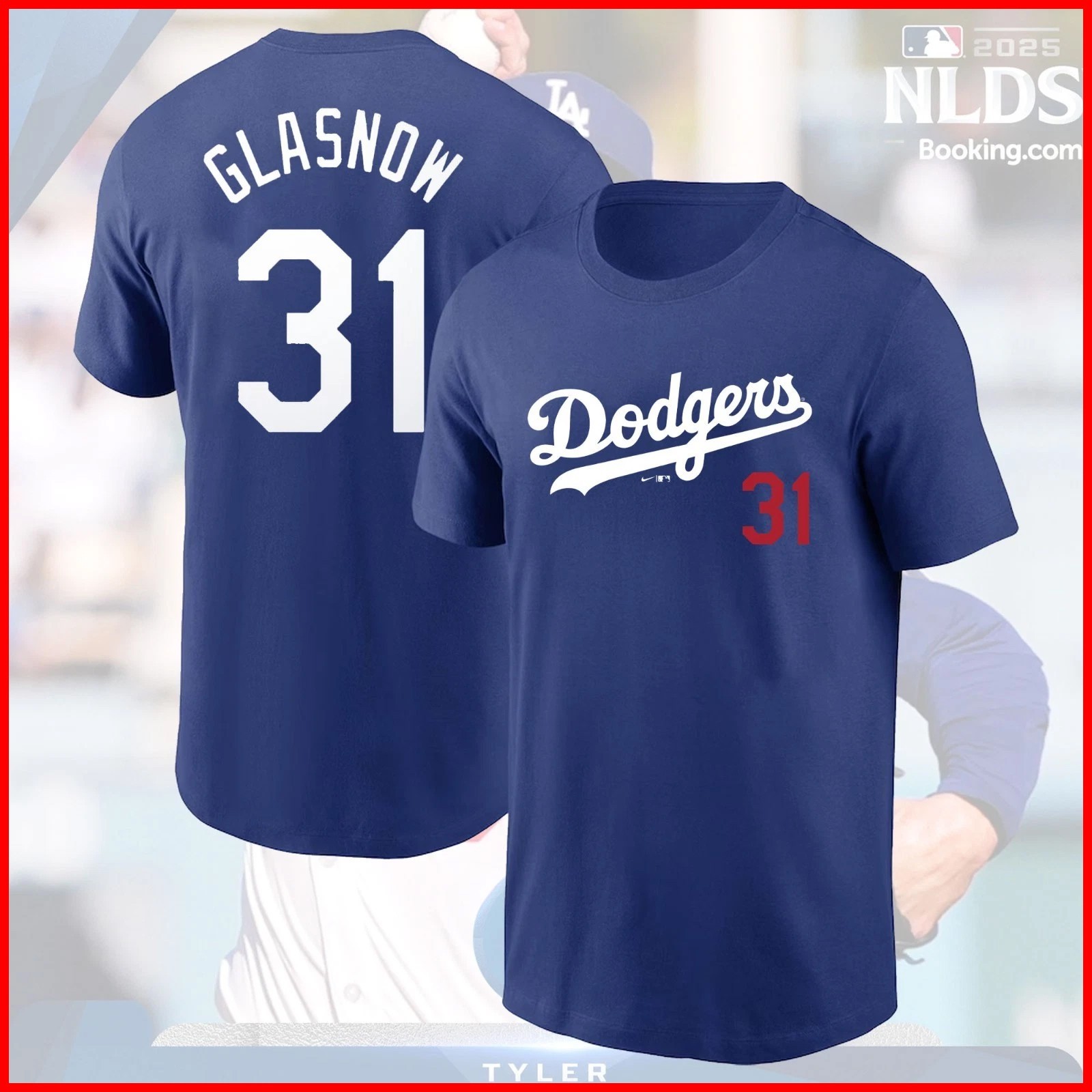HOT 2025 Tyler Glasnow #31 Los Angeles Dodgers Player Name & Number For Fan gallery