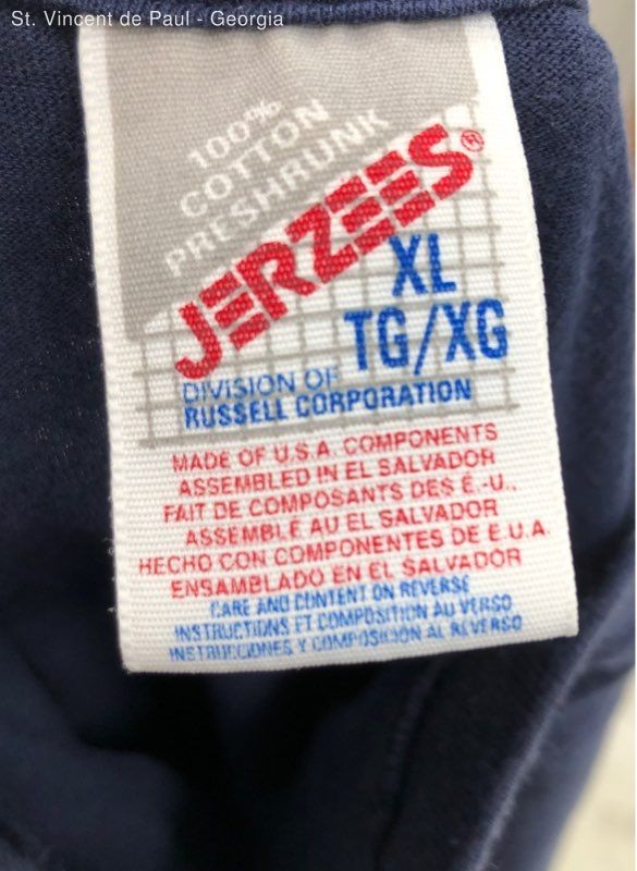 Men's Jerzees Blue Vintage USA Baseball Tee Shirt 90s- Size XL gallery