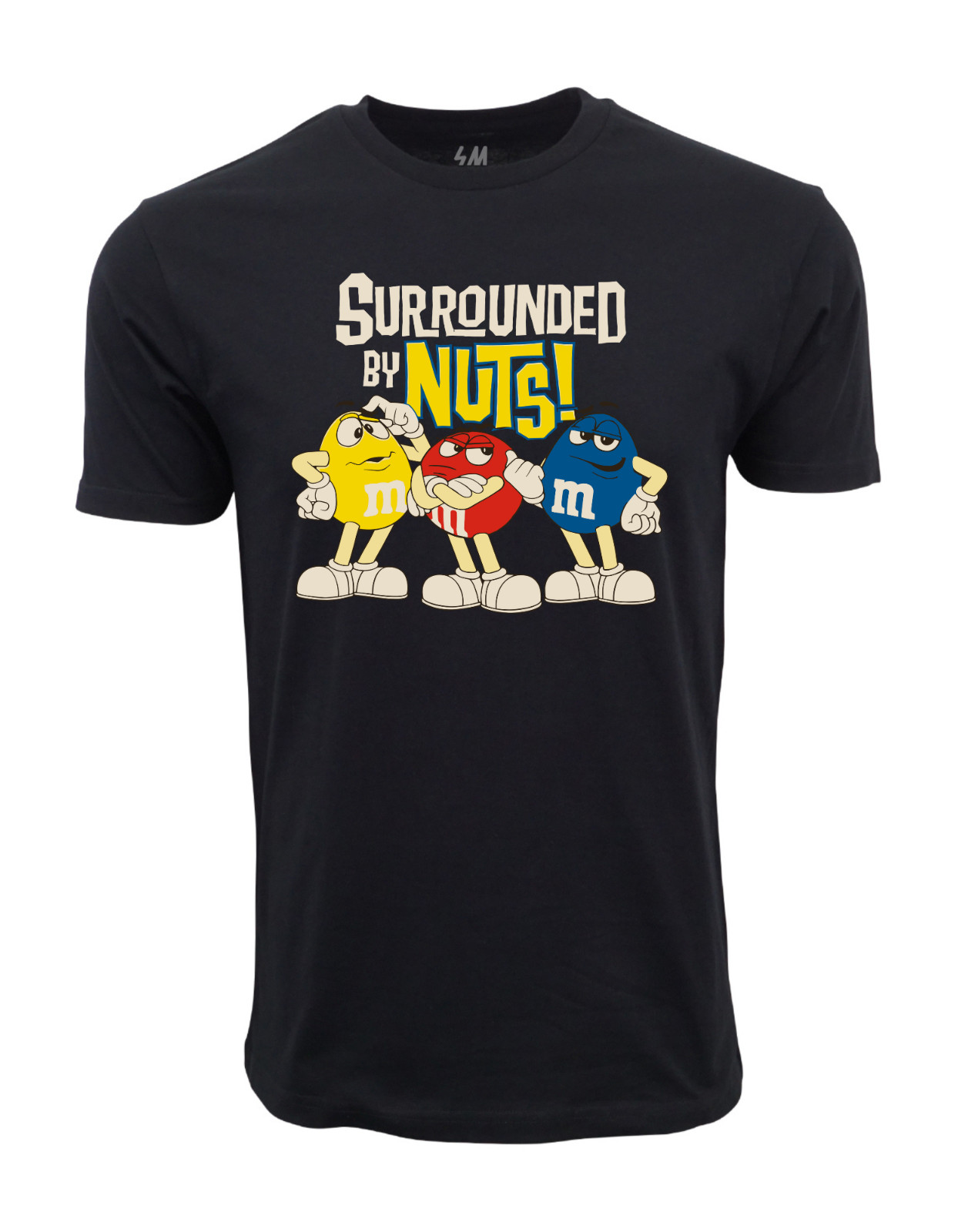 M & M Surrounded By Nuts Graphic T shirt Black