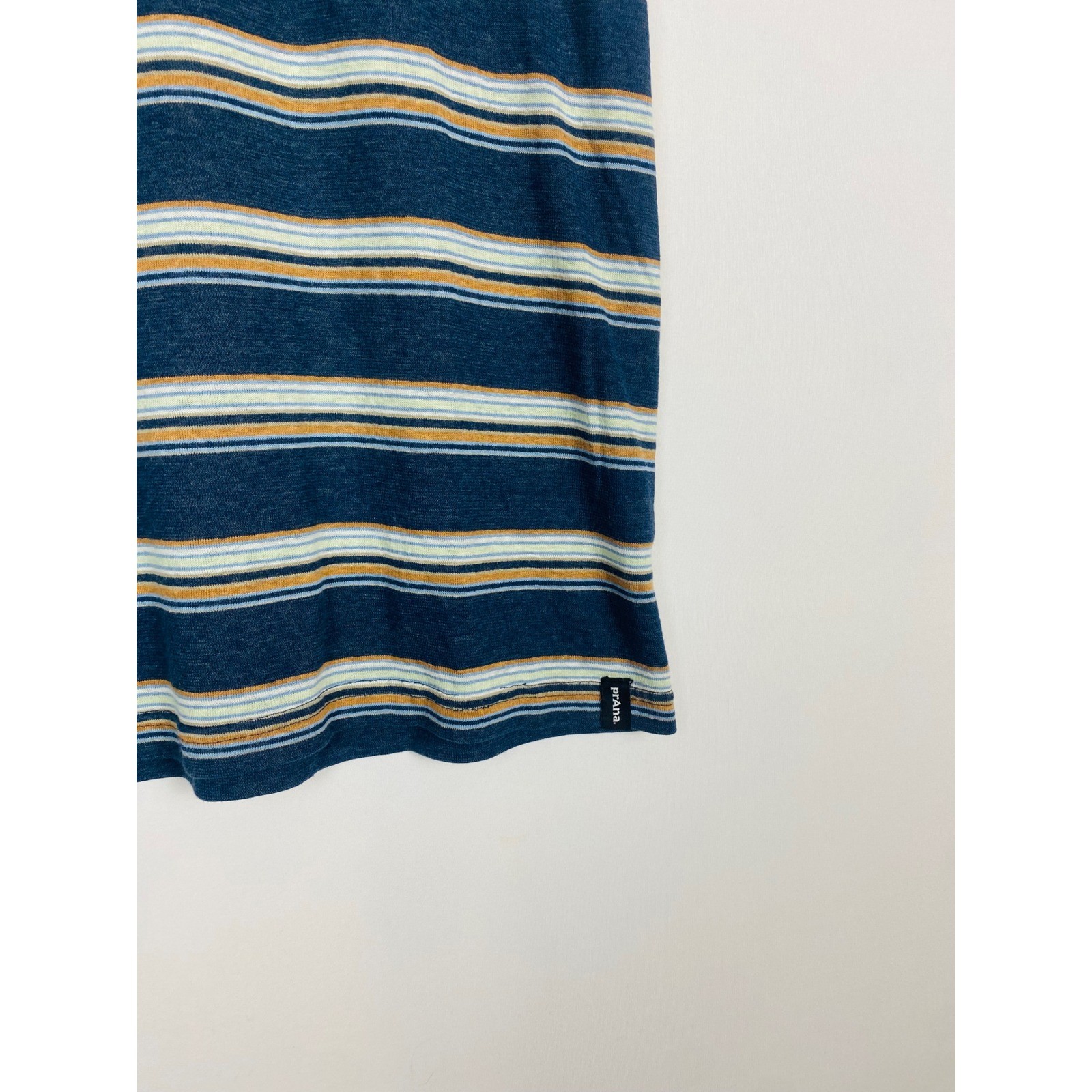 Prana Cardiff Mens Medium Striped Pocket T-Shirt Hemp Short Sleeve Tee gallery