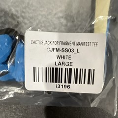 Cactus Jack x Fragment Manifest Tee White L Travis Scott Short Sleeve CJFM-SS03
