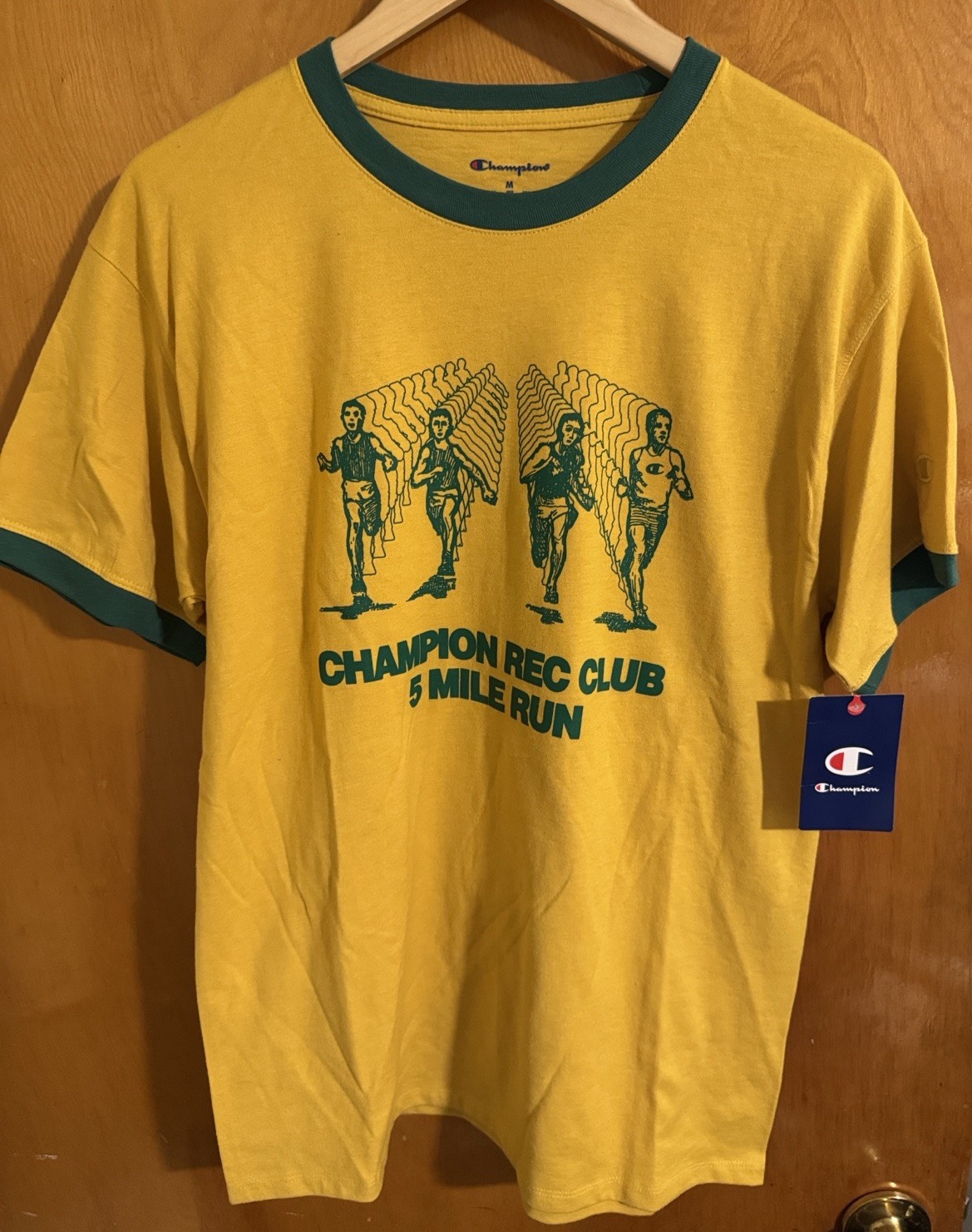 Champion Tshirt Mens Medium Yellow
