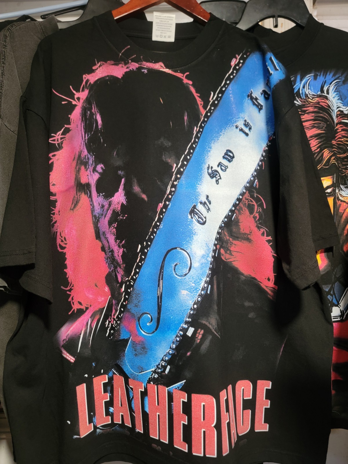 LEATHERFACE , TEXAS CHAINSAW ON A SHAKA HEAVYWEIGHT GARMET DYED T SHIRT "MODERN" gallery