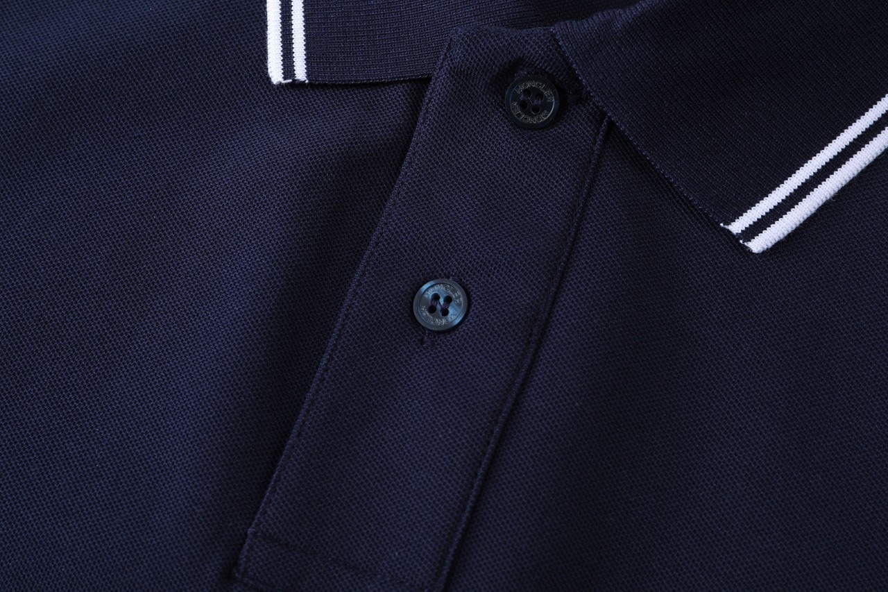 Moncler Dark Blue Color-Block Polo Shirt XL gallery