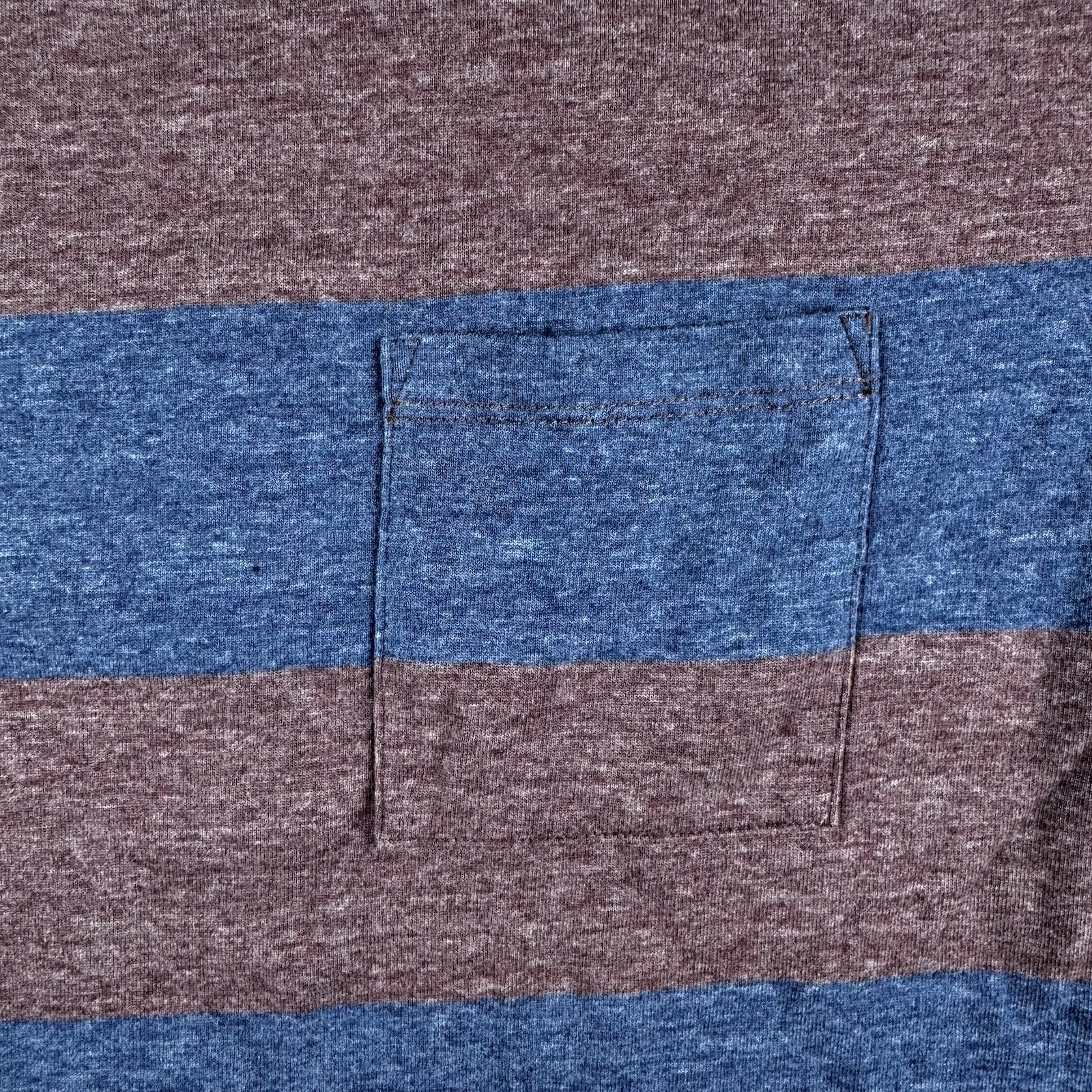 Katin Stripe Pocket Crew Neck T-Shirt Men's M Navy Purple 50% Cotton 50% Poly gallery