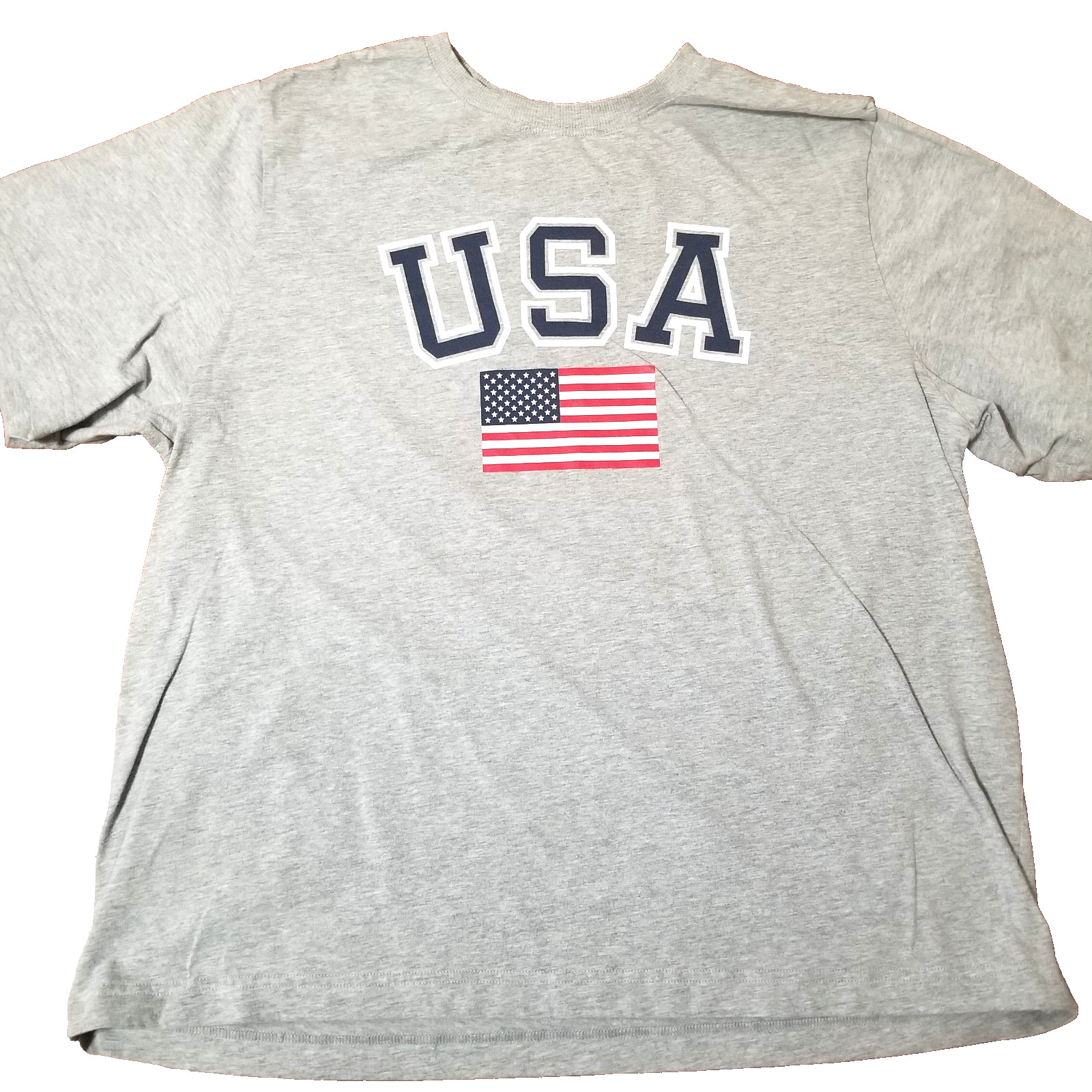 Members Mark USA Shirt Men XXL Gray American Flag Patriotic Americana Tee gallery