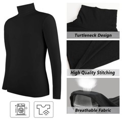 Men’s Turtleneck Pullover Slim Fit T-Shirts Long Sleeve Jumper Casual Warm Top