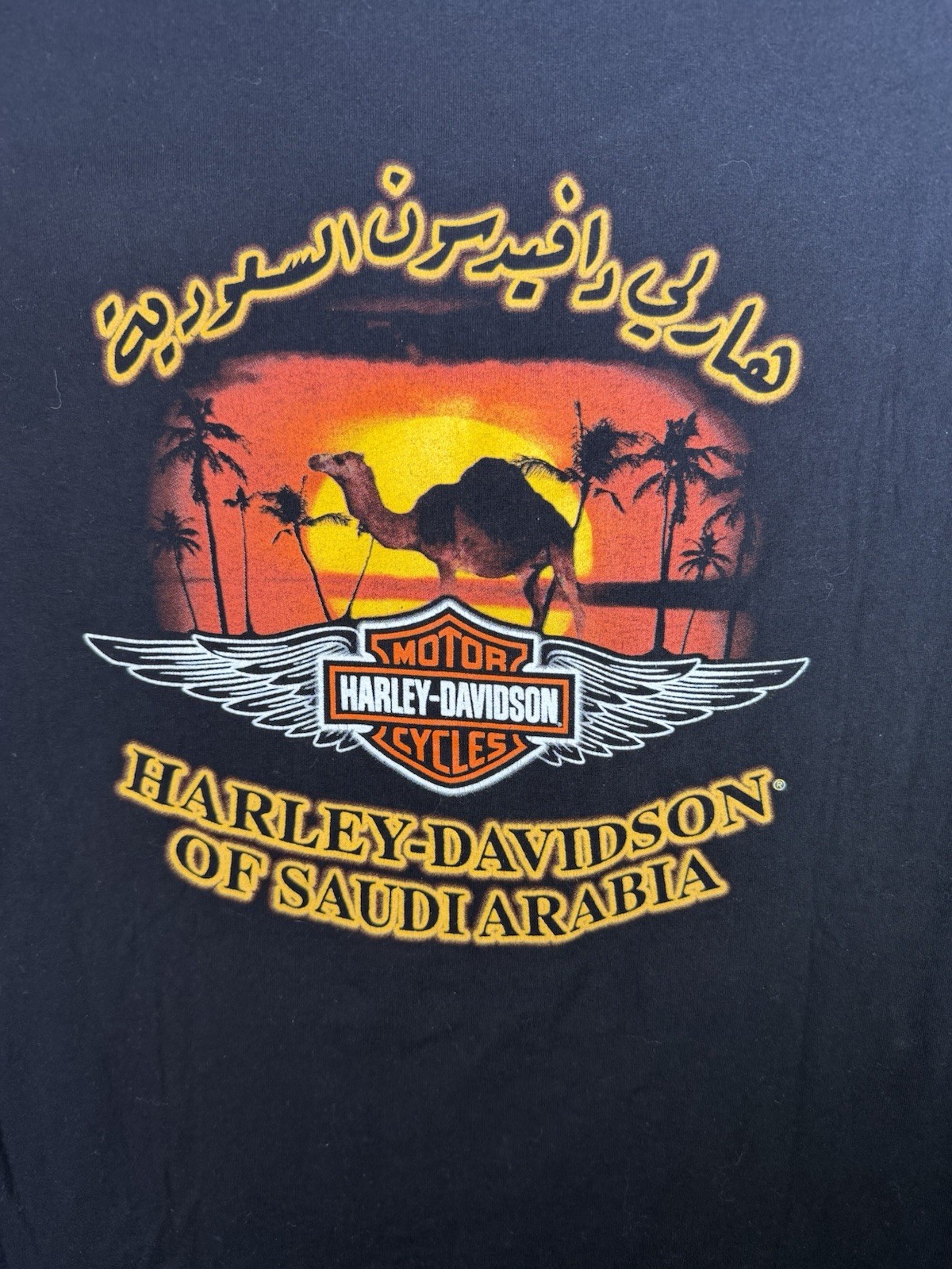 Harley Davidson Saudi Arabia XXL T-Shirt Too Hot To Handle Double Sided Graphic gallery