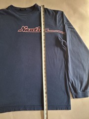 Vintage Y2K Nautica Script Logo Sleece Graphic Men’s XXL Long-Sleeve Graphic Tee