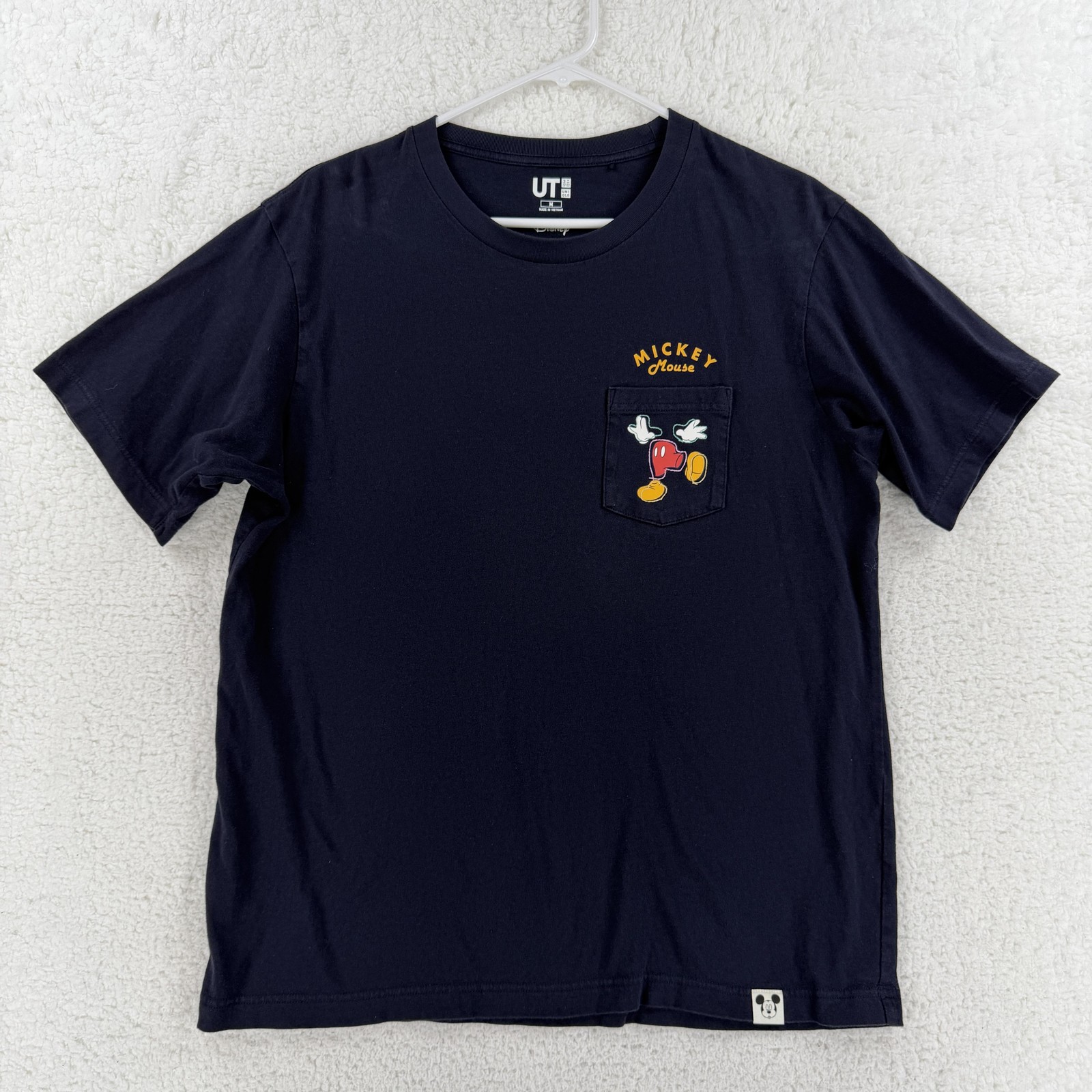 Uniqlo UT Mickey Mouse Shirt Mens Medium Blue Pocket Graphic Feet Tee T-Shirt gallery