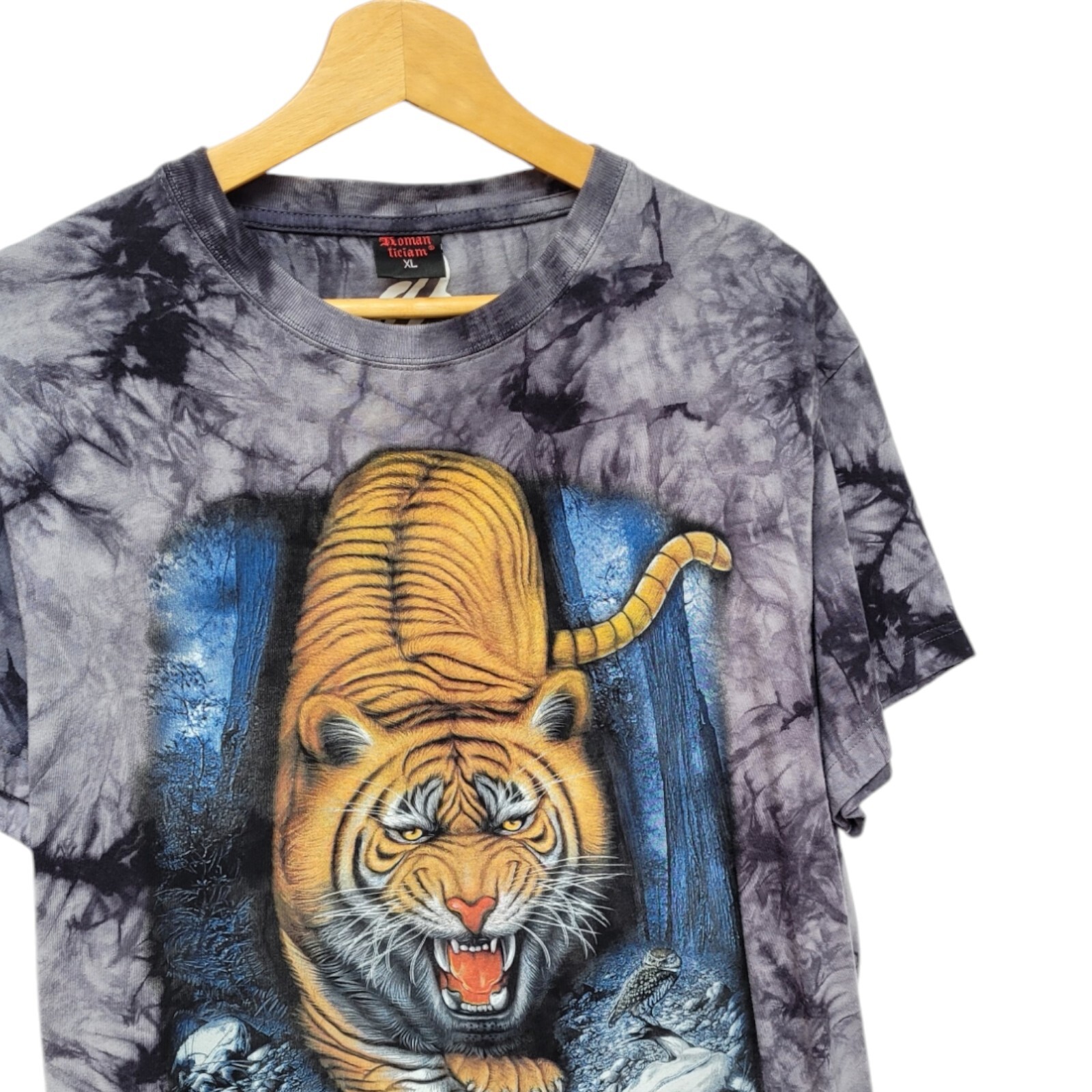 Retro Tiger Tye Dye T-Shirt Animal Print - Size M gallery