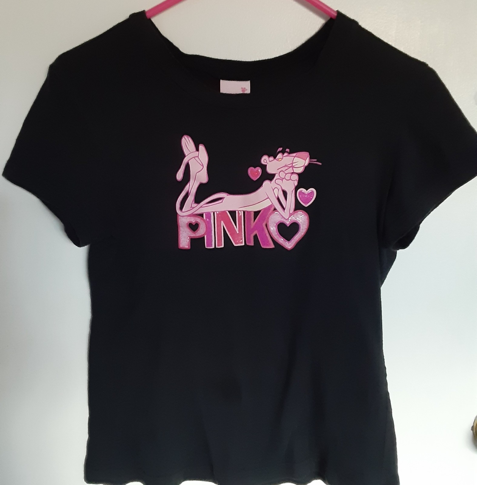 Pink Panther Cat Cartoon Graphic T Shirt Jerry Leigh Apparel Hearts gallery