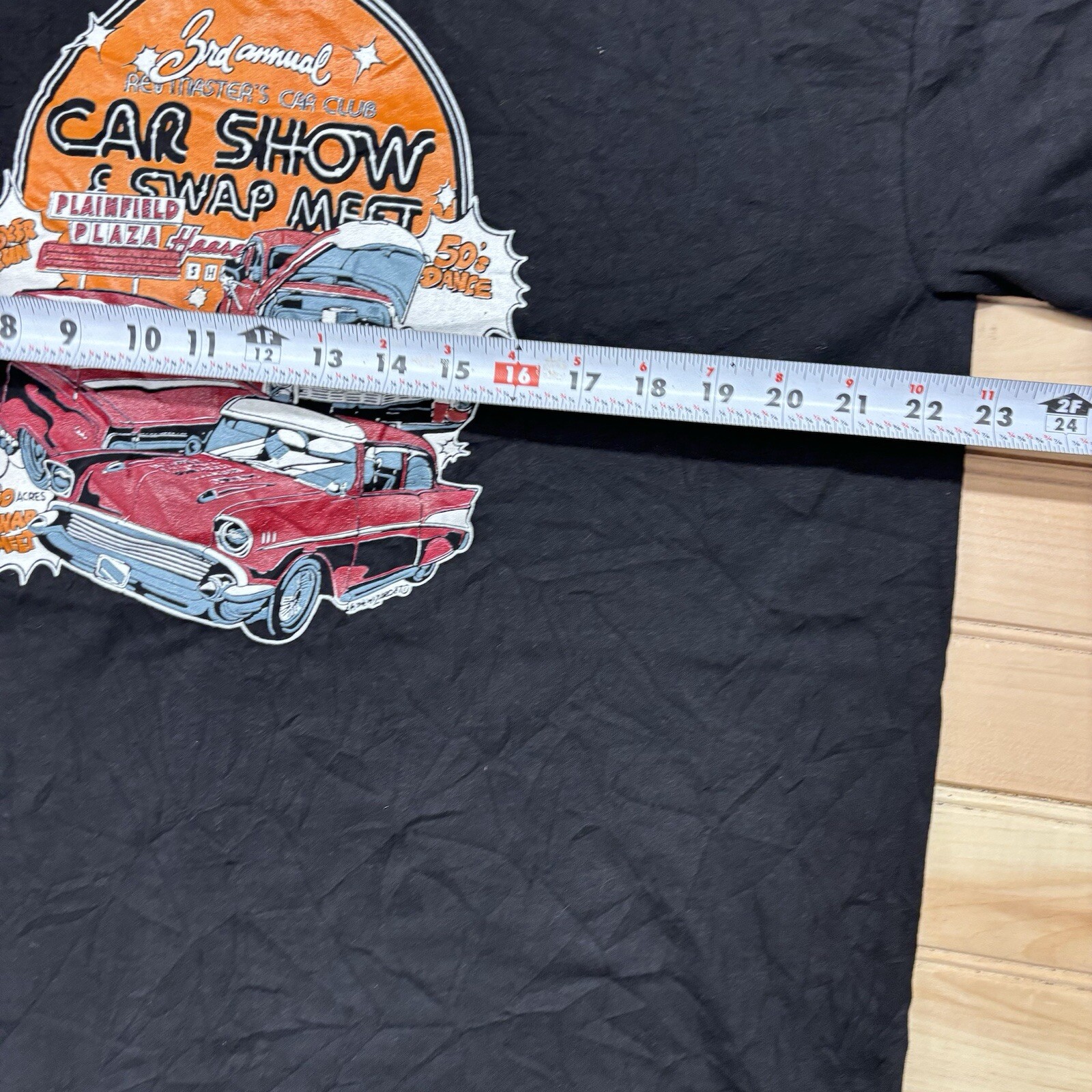 Vintage 80s Plainfield Plaza Car Show & Swap Meet 50s Hot Rod Shirt Size 2XL gallery