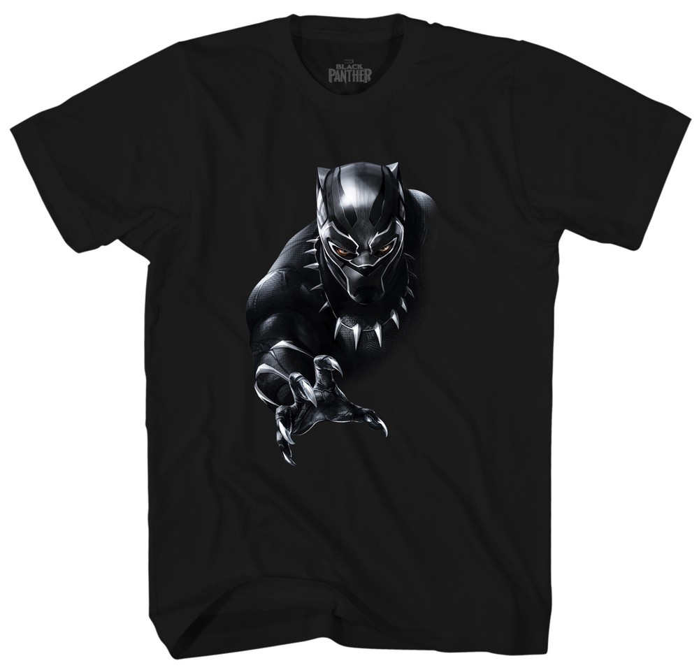 Marvel Black Panther Grab Men’s Black T-Shirt New