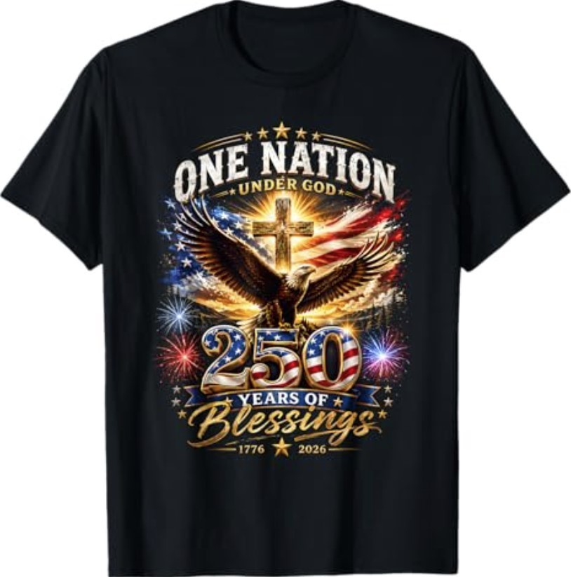 One Nation Under God 250 Years 250th Anniversary USA Men T-Shirt New