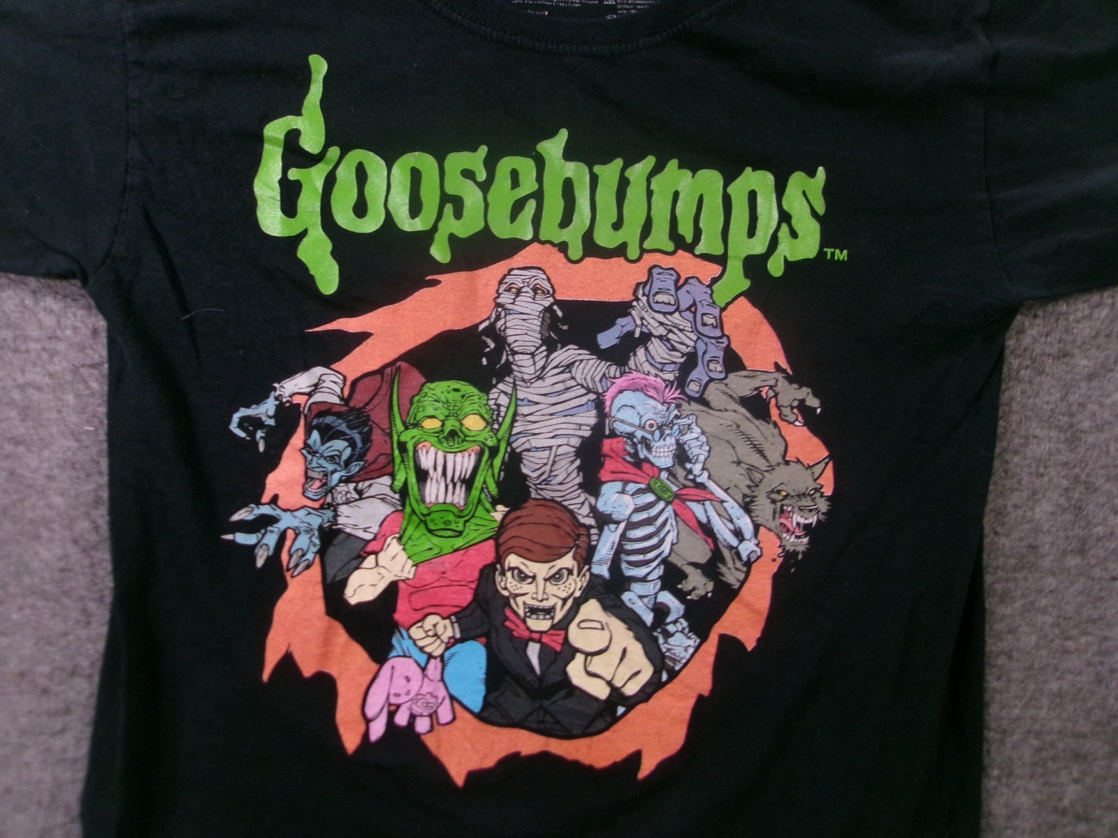Goosebumps Shirt Mens L Black Slappy the Dummy 90s TV Books Causal Everyday Tee gallery
