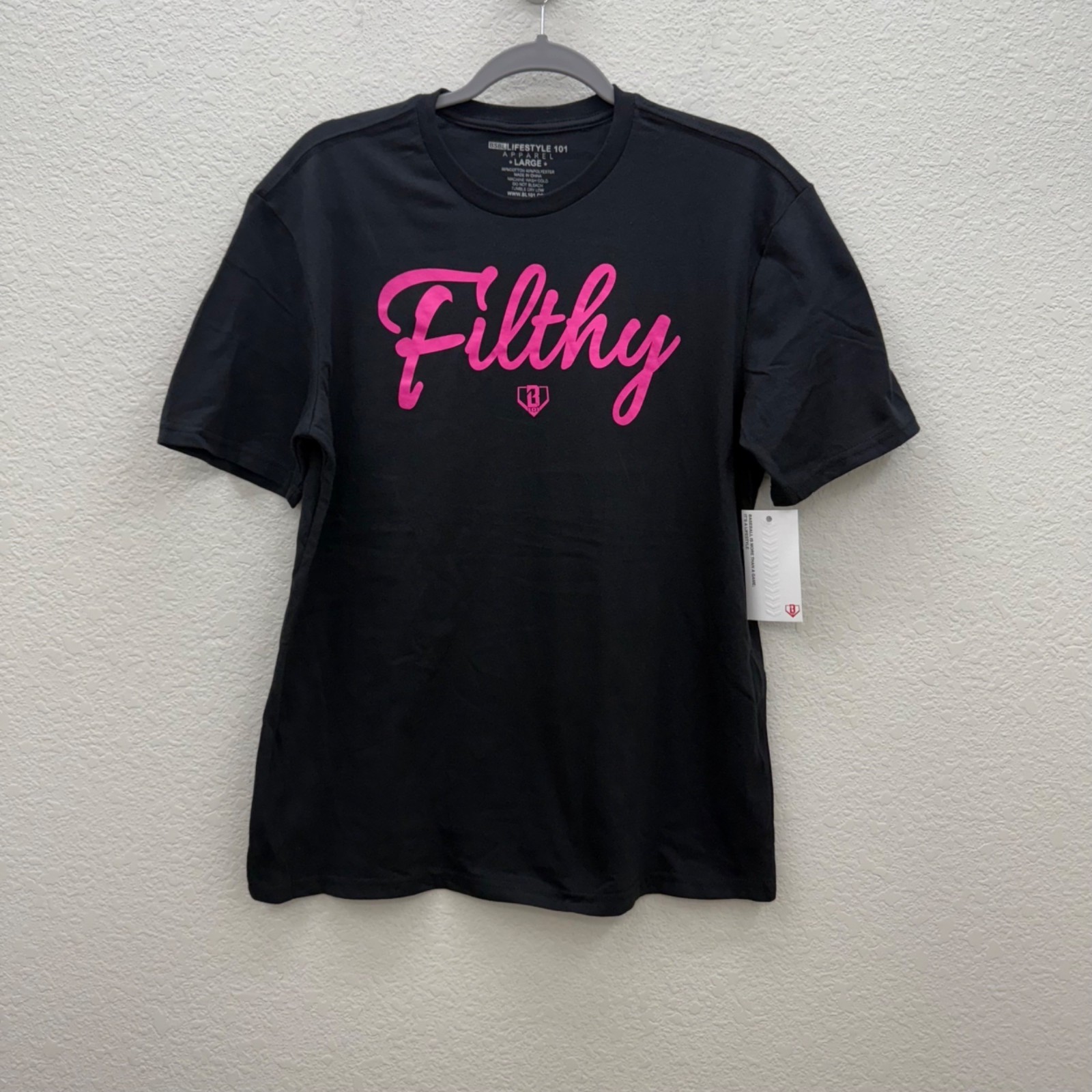 Baseball Lifestyle 101 Filthy Black Short Sleeve Graphic T Shirt Mens Large NEW gallery