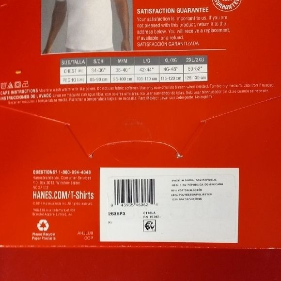 Hanes Size XL T-Shirts 3-Pack Comfort Blend Tagless Lay Flat Collar White NEW gallery