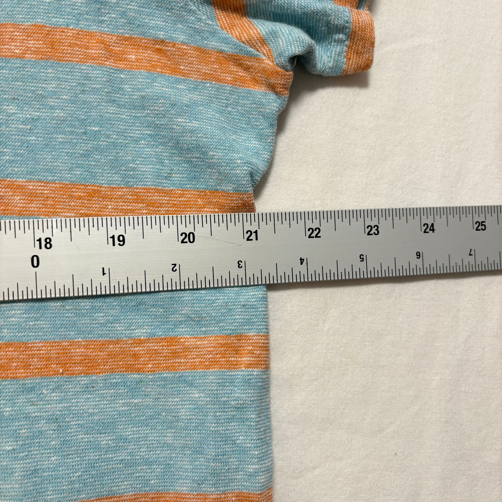 Jungmaven Striped Hemp Organic Cotton Pocket T-Shirt Men’s L Blue Orange gallery