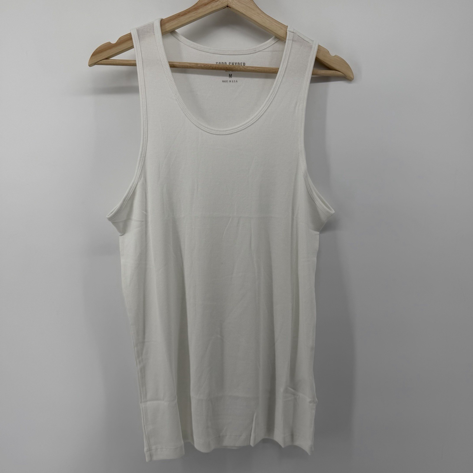 Todd Snyder Tank Top Mens m White Ribbed Tank Top KN1270422 Pima Cotton Modal gallery
