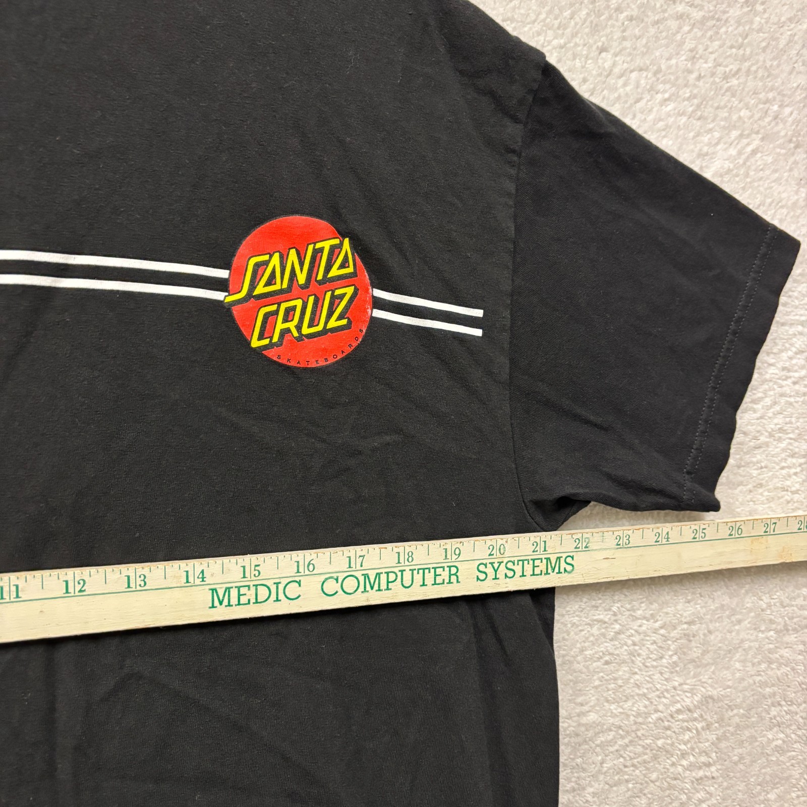 Santa Cruz Original Skateboards T Shirt Mens XL Black Classic Dot Stripe Skater gallery